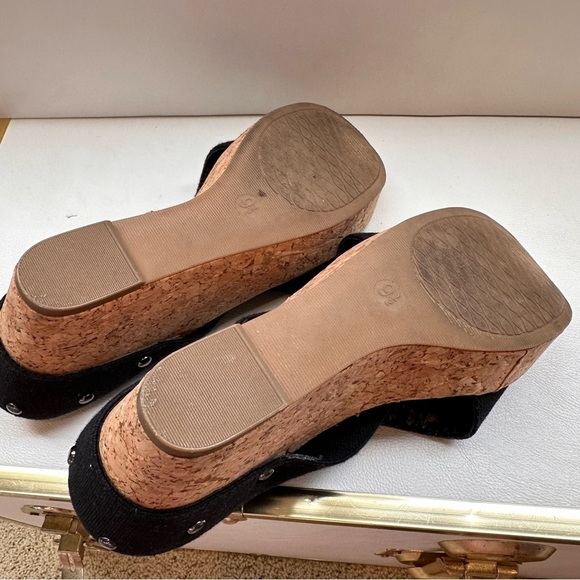 Merona Elastic Strappy Wedge Heel Sandals Black Size 9.5 - Picture 6 of 10